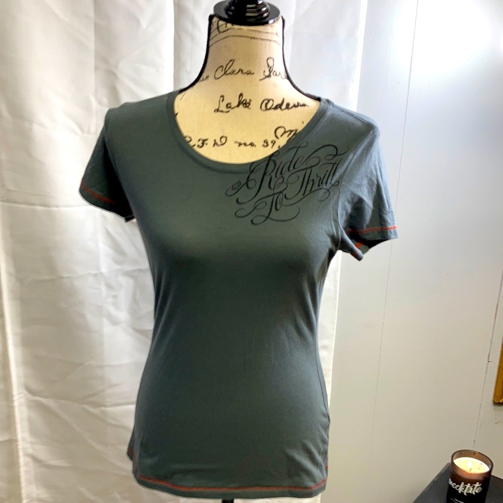 Fox moto t-shirt grey & pink